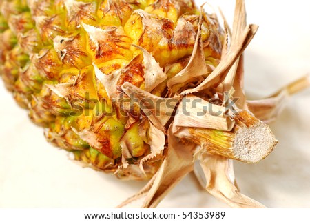 Ripe pineapple isolated on white background. For food and beverage, healthcare, and diet and nutrition concepts.