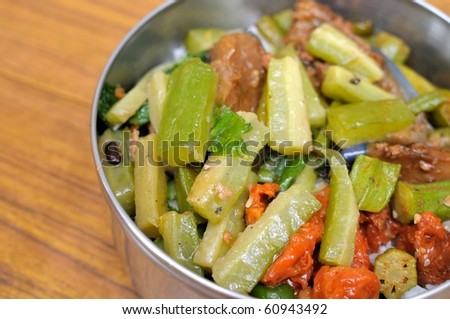Healthy packed meal of mixed vegetables. For concepts such as diet and nutrition, busy work life, and food and beverage.