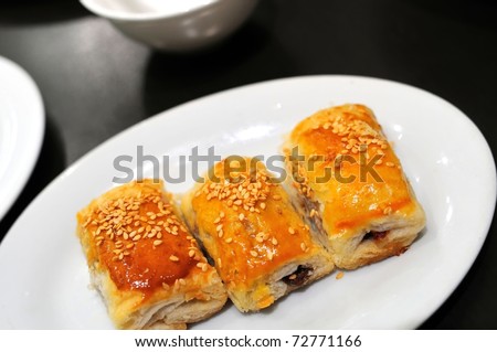 Freshly baked delicious pastry found in traditional Oriental high tea known as Dim Sum.