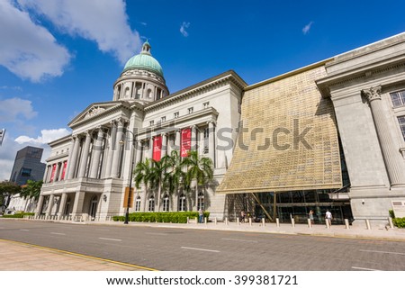 Singapore, 26 Feb 2016: Formerly the Supreme Court Building and City Hall. the National Art Gallery is the largest visual arts venue and largest museum in Singapore.