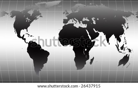 grayscale world map. Globe world map with mesh on gray