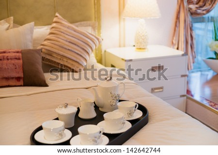 morning tea on a bed