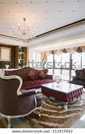 the living room with luxury decoration and nice furniture