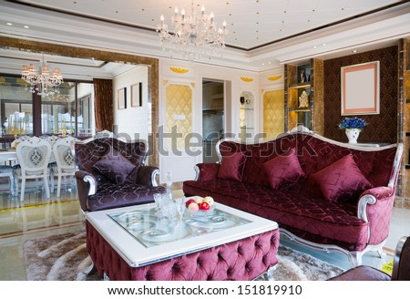 The Living Room With Luxury Decoration And Nice Furniture