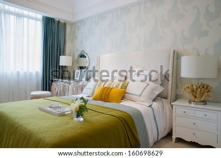 comfortable bedroom with nice decoration