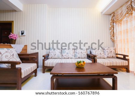 The Living Room With Chinese Decoration