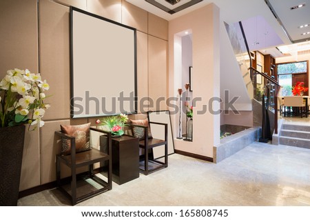 picture frame and chairs with Chinese style in house