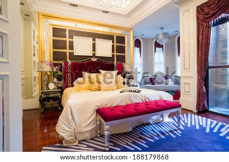 luxury bedroom with nice decoration
