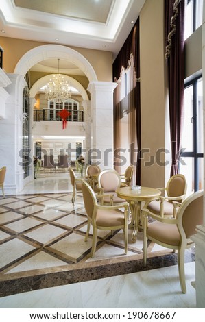 the hotel lobby with luxury decoration