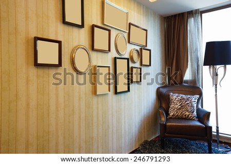 house interior with nice picture frame on the wall