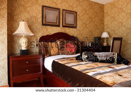 the luxury expensive bedroom interior