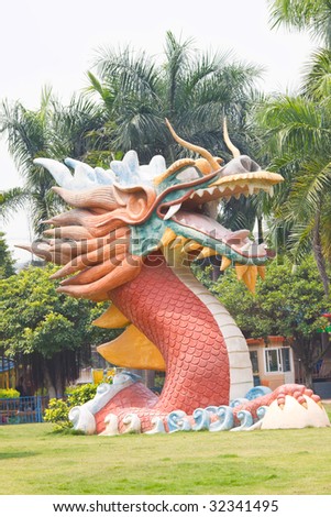 chinese dragon on a green grass