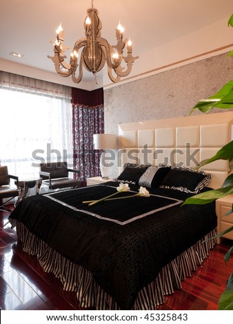 Luxury Expensive Modern Bedroom Interior Stock Photo 45