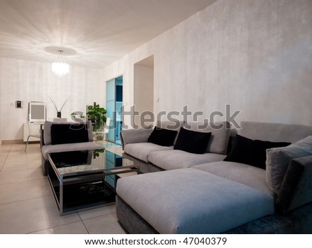 modern living room with sofa and tea table