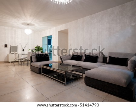 modern living room with sofa and tea table