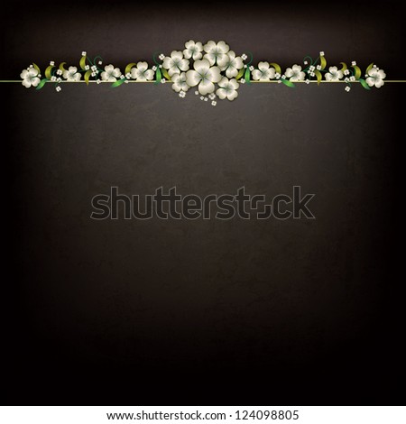 abstract grunge black background with floral ornament abstract grunge black background with floral ornament