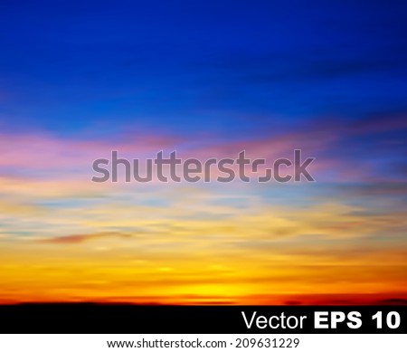 abstract nature sky background with golden sunrise and pink clouds