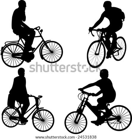 bike rider clip art. stock vector : people riding