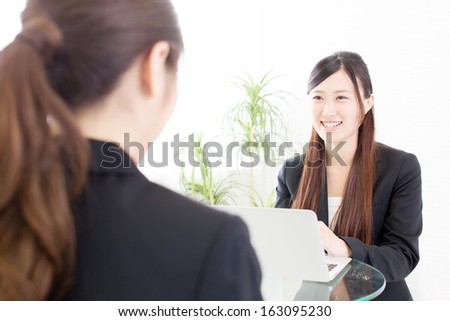 young asian businesswomen working in office