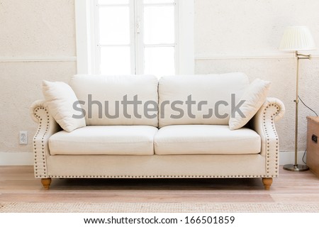 White Sofa In The Living Room