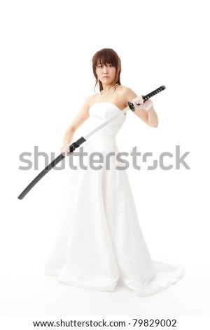 stock photo beautiful asian woman wearing wedding dress with japanese 