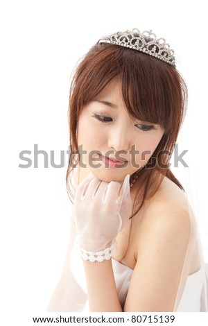 stock photo a portrait of beautiful asian woman wearing wedding dress