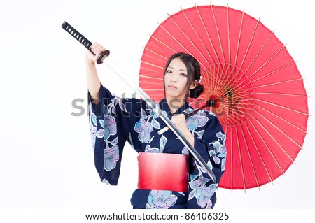 Carina Sugiura Arjan WIP Stock-photo-a-beautiful-japanese-kimono-woman-with-samurai-sword-and-traditional-red-umbrella-86406325
