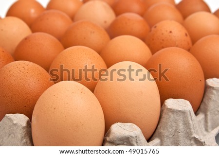 Red eggs in carton box