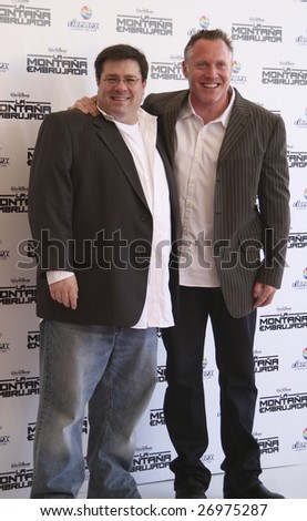 MEXICO CITY-  MARCH 15 : Director Andy Fickman (L) and Producer Andrew Gunn (R) at Race to Witch Mountain Red Carpet Premier at Cinemex Santa Fe in Mexico City on March 15, 2009.