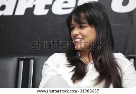 MEXICO CITY, MEXICO- MARCH 27: Actress Michelle Rodriguez attends the \'Fast & Furious\' photo call  & press conference at the Marriot Hotel on March 27, 2009 in Mexico City.