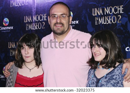 MEXICO CITY, MEXICO-JUNE 9 : Actor Alejandro Calva (C) & His Daughters attends the \