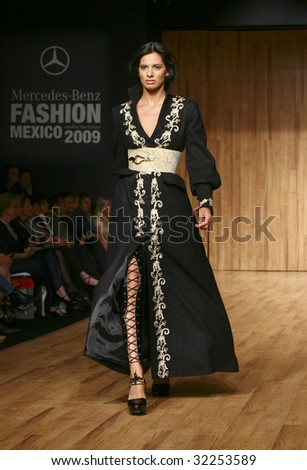 MEXICO CITY - MAY 18: A model walks the runway wearing RG Sanchez Autumn/Winter 2009 during Mercedes-Benz Fashion Mexico Autum/Winter 2009 May 18, 2009 in Mexico City.