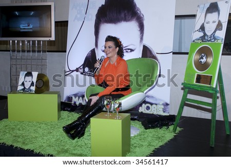MEXICO CITY; MEXICO- JULY 30: Singer Maria Jose attends the Hight Sells Level Gold Disc \