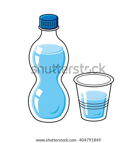 Water Bottle And Cup. Stock Vector Illustration 404791849 : Shutterstock