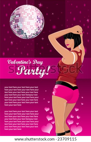 Vector Valentine Party Girl. Look through my new pictures.