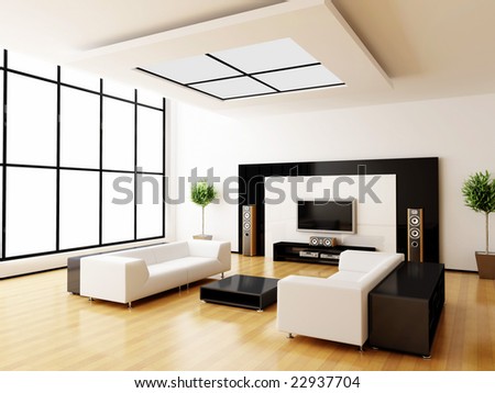 Modern Home Interior (3d Rendering) Stock Photo 2293770
