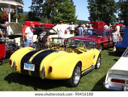 LAKE GEORGE, NY, USA -SEPTEMBER 10: Vintage Shelby Cobra at the 23rd Annual Adirondack Nationals on September 10, 2011 in Lake George, NY, USA