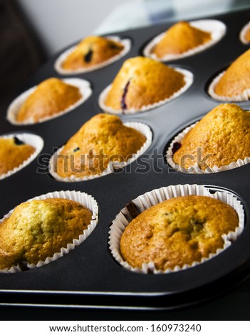 Homemade Muffins in Muffin Tray