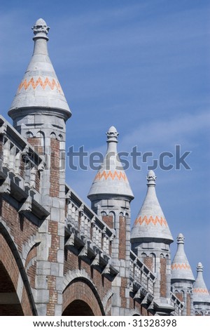 Ramparts along the train line to the central station in Antwerp, Belgium