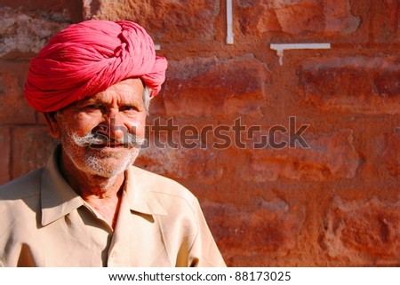 Old Indian man in turban