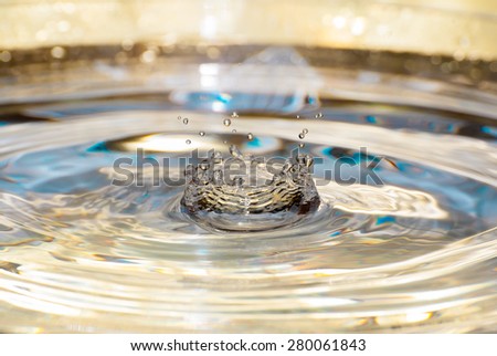Detail of Water Splash, water drop created water circle