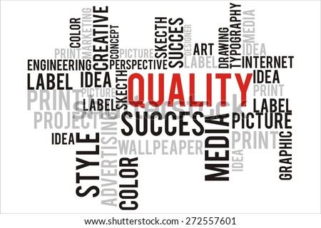 QUALITY in words collage concept