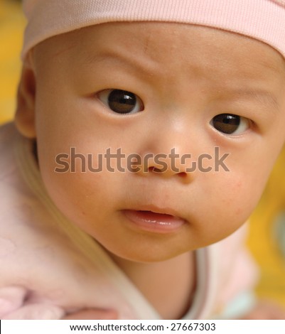 it is a cute chinese baby. he is 3 months.