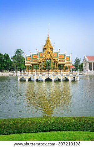 Bang Pa-In Palace, Thailand and in Thailand Buddha image are public domain, no artist name or any copy right appear on the image.