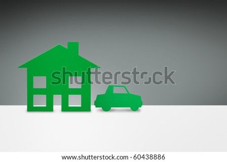 environmental Green family House and Car concept