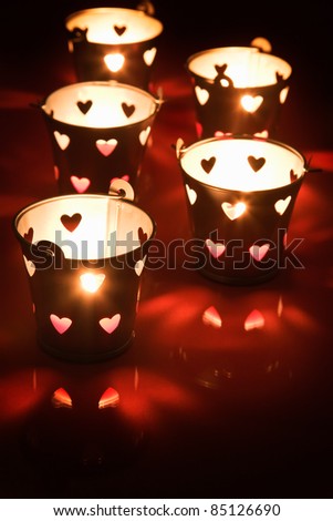 small valentine tea lght candle holders