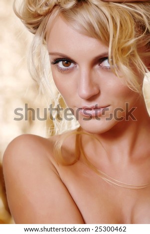 Gold portrait the naked girl with light hair. Please see some of my other  images: