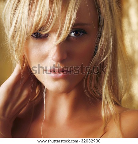 Gold portrait the naked girl with light hair. Please see some of my other  images: