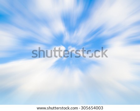 fast cloud move and blue sky background on radial effect