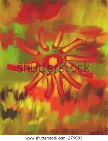 autumn oil painting abstract flower